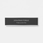 Porte-nom Pour Porte Modèle Professionnel Noir Et Argent Glamour (Devant)