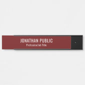 Porte-nom Pour Porte Modèle rouge foncé long (Devant)