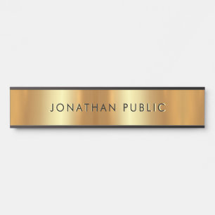 Porte-nom Pour Porte Modèle simple moderne créatif noir et or
