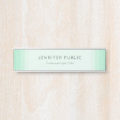 Porte-nom Pour Porte Modèle vert à la pointe tendance moderne (Devant)