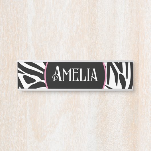 Porte-nom Pour Porte Modèle Zebra (Devant)