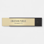 Porte-nom Pour Porte Modern Elegant Glamour Template Black And Gold (Devant)