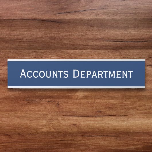 Porte-nom Pour Porte Modern Navy Blue White Office Firm Department Name