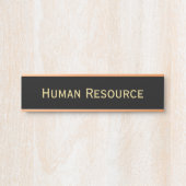 Porte-nom Pour Porte Moderne Black Faux Gold Bureau Nom du département (Devant)