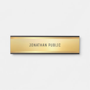 Porte-nom Pour Porte Moderne Design simple Faux Gold Modèle tendance