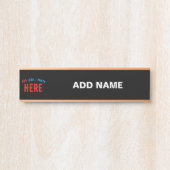 PORTE-NOM POUR PORTE MODERNE ET MODERNE PERSONNALISABLE NOIR VÉRIFIÉ (Devant)