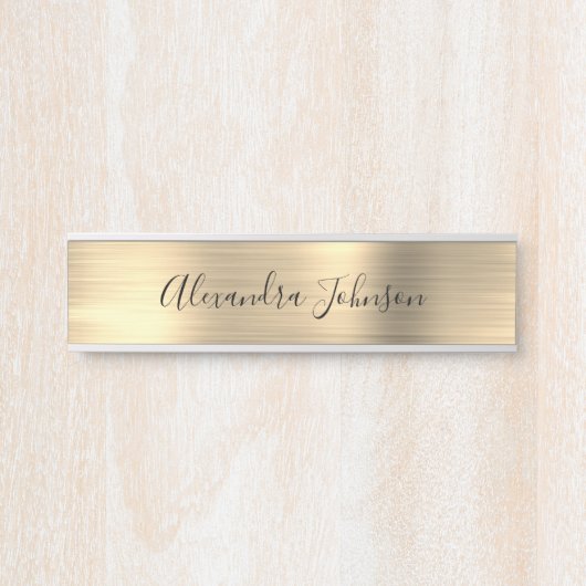 Porte-nom Pour Porte Moderne Luxe Gold Business Foil Moderne (Devant)