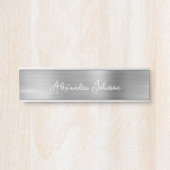 Porte-nom Pour Porte Moderne Luxe Silver Business Foil Moderne (Devant)