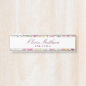 Porte-nom Pour Porte Monnaie Chic et Blush Floral Nom commercial (Devant)