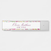 Porte-nom Pour Porte Monnaie Chic et Blush Floral Nom commercial (Devant)