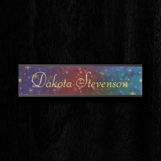 Porte-nom Pour Porte Moody Ombre | Psychedélique Grunge Gold Stardust