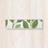 Porte-nom Pour Porte Motif sans couture avec Feuilles de thé vert (Devant)