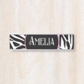 Porte-nom Pour Porte Motif Zèbre (Devant)
