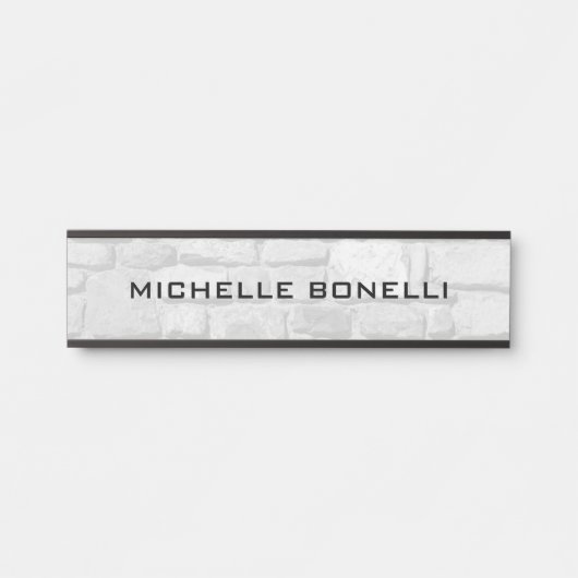 Porte-nom Pour Porte Mur Design Arrière - plan Plain moderne gris noir (Devant)