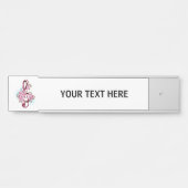 Porte-nom Pour Porte Musical treble clef notes with sakura flowers (Devant)