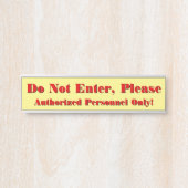 Porte-nom Pour Porte "N'Entrez Pas, S'Il Vous Plaît" (Devant)