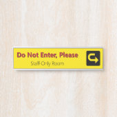 Porte-nom Pour Porte "N'Entrez Pas, S'Il Vous Plaît" - "Salle réservée (Devant)