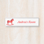 Porte-nom Pour Porte Noël scandinave Cheval Rocse Custom (Devant)