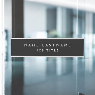 Porte-nom Pour Porte Noir Blanc Moderne Élégant Classe Professionnelle