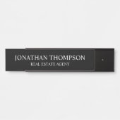 Porte-nom Pour Porte Noir et blanc professionnel (Devant)
