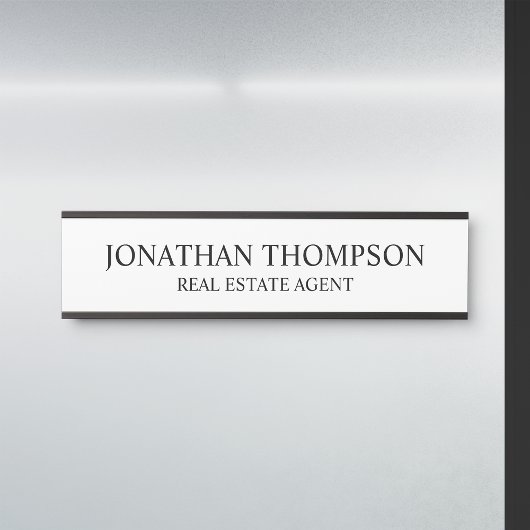 Porte-nom Pour Porte Noir et blanc professionnel