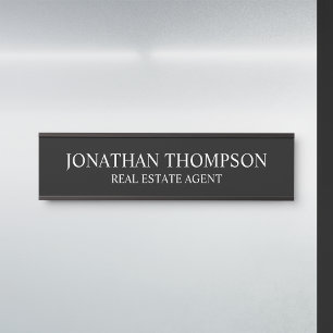 Porte-nom Pour Porte Noir et blanc professionnel