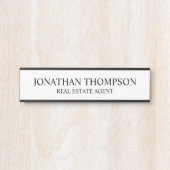 Porte-nom Pour Porte Noir et blanc professionnel (Devant)