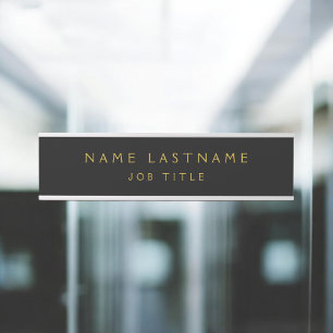 Porte-nom Pour Porte Noir Or Moderne Élégant Classique Professionnelle