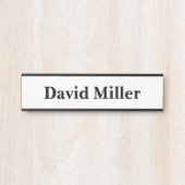 Porte-nom Pour Porte Noir personnalisé sur blanc (Devant)