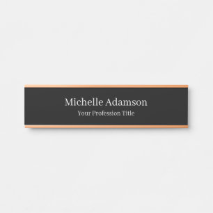 Porte-nom Pour Porte Noir Professionnel Plain Moderne