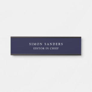 Porte-nom Pour Porte Noir Rocher Bleu profond Classique Unique Minimali