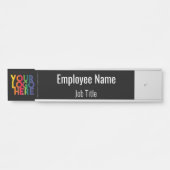 Porte-nom Pour Porte Noir simple logo d'entreprise Arrière - plan noir (Devant)