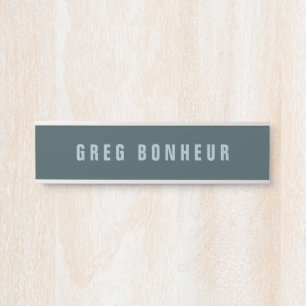 Porte-nom Pour Porte Nom au look moderne et élégant Bleu gris