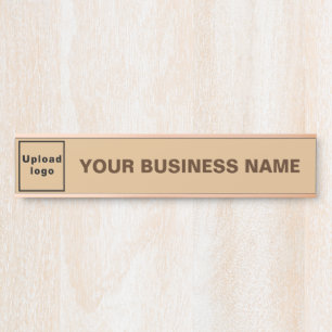 Porte-nom Pour Porte Nom de l'entreprise et logo sur la Brown légère