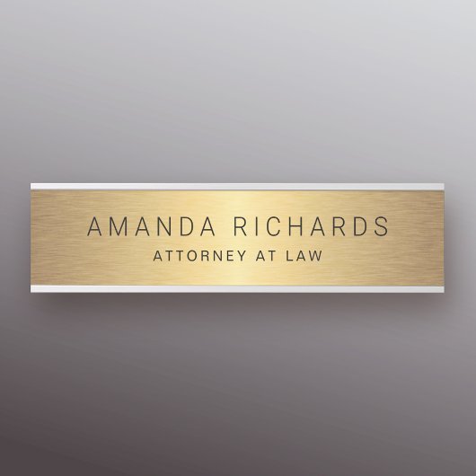 Porte-nom Pour Porte Nom du dégradé d'or et signe de la porte de titre