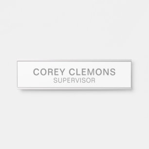 Porte-nom Pour Porte Nom personnalisé professionnel Titre Office Gris e
