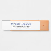 Porte-nom Pour Porte Nom professionnel du bureau Titre Bleu blanc (Devant)