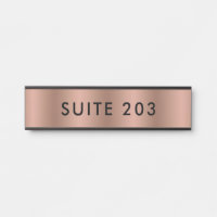 Numéro de la suite noire minimaliste Faux Copper