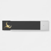Porte-nom Pour Porte Oiseau doré sur fond noir (Devant)