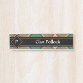 Porte-nom Pour Porte Panneau Clan Pollock Tartan Door (Devant)