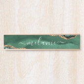 Porte-nom Pour Porte Panneau de nom personnalisé Green Gold Emerald (Devant)