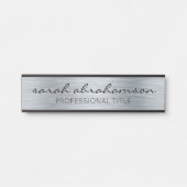 Porte-nom Pour Porte Panneau de porte argenté avec nom long (Devant)