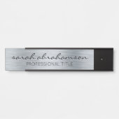 Porte-nom Pour Porte Panneau de porte argenté avec nom long (Devant)