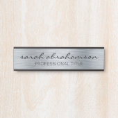 Porte-nom Pour Porte Panneau de porte argenté avec nom long (Devant)