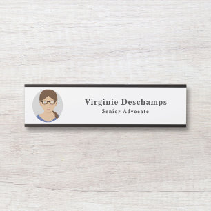 Porte-nom Pour Porte Panneau de porte de bureau Circle Photo Employé