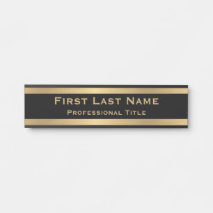 Porte-nom Pour Porte Panneau de porte de bureau moderne couleur or