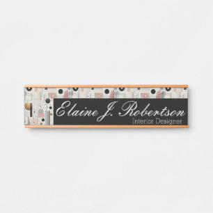 Porte-nom Pour Porte Panneau de porte de bureau - Moderne du milieu du 