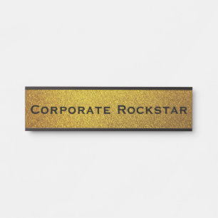Porte-nom Pour Porte Panneau de porte de bureau noir et or drôle d'entr