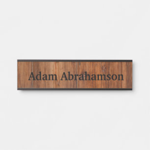 Porte-nom Pour Porte Panneau de porte de bureau rustique en bois grainé