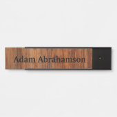 Porte-nom Pour Porte Panneau de porte de bureau rustique en bois grainé (Devant)